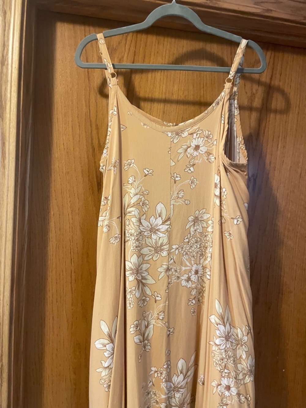 torrid Gold Floral Maxi Dress with White Print and pockets - Picture 7 of 16
